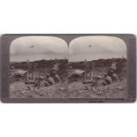 Stereoscope-A stereoscopic card from the Great War showing British troops watching German shells