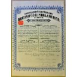 Associated Gold Mines of British Columbia & Guiana - 1913 £20 share warrant.