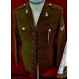 Royal Engineers No.2 Dress Khaki Uniform 1980 . Barathea with worsted corporals chevrons.
