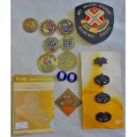 American Gulf War challenge coins (10) and American Vietnam War era Combat Medical Badges including: