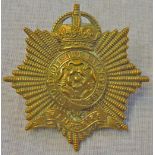 Hampshire Regiment Officers cap badge, Pre 1946 (Brass, lugs) possible it is missing its bronze