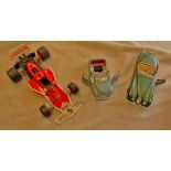 Toy's-Three diecast toy cars-A1948, Jaguar XK120,a Morris Minor and a Corgi McLaren M23B F!.