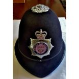 British Transport Police Helmet - 1980's period with Chrome and enamel helmet plate (QC) In