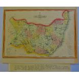 Antique Maps - 1812 map from 'New and Improved County Atlas, 26x18mm, very fine, hundreds listed