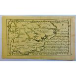 Antigua Maps - 1759 Miniature Map from 'New and Accurate Maps of Countries of England and Wales'12cm