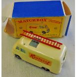 Lesney Matchbox No62-M&B one box flap missing RENTASET aerial missing(or loose inside!)