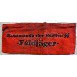 German WWII style armband "Kommando der Waffen-SS Feldjager"