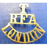 WWI Territorial Royal Field Artillery London shoulder title, GVF