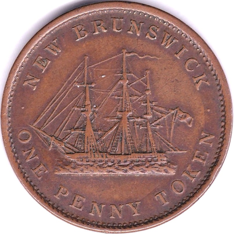 Canada (New Brunswick) 1843 Penny Token, KM2 GVF, (Small scratch in field otherwise GVF) - Image 2 of 3