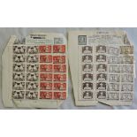Vietnam 1945-Independance over prints on Indo-China, in mint sheets (SG3,SG5,SG14)(15C)(12) cat £