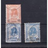 Benadir 1906-1907-Surcharged definitive's (SG13) used (2xSG14) used)