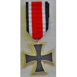 German WWII style Iron Cross 2nd class with ribbon. GVF, A/F