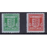 Channel Island Guernsey 1942 -1/2d + 1d bank note paper, l/m/mint, (SG4+5)