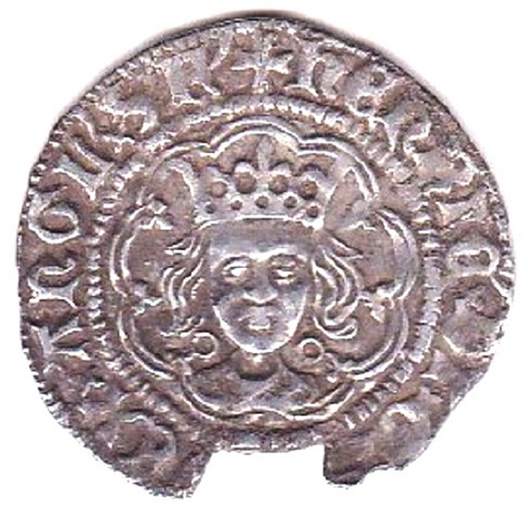 Great Britain - Henry VI Half Groat, S1840, scarce, NVF with lower chip