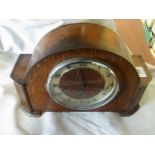 Clock - 'Perivale' English Oak Cased Mantle Clock c1950, needs some restoration. All original.