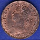 Great Britain Farthing - 1885 Queen Victoria Ref S3958, Grade AUNC full lustre.