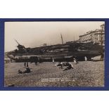 Hastings - Scarce RP Postcard of the German Submarine W118, washed ashore.