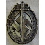 German WWII style  Coburg "Mit Hitler" Party badge  VF