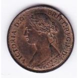 Great Britain Farthing - 1873 Ref S3958, Grade UNC with full lustre. Scarce.