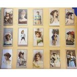 British American Tobacco Beauties - 1903 - fifteen cards on a cardboard page, cat £10 each (15)