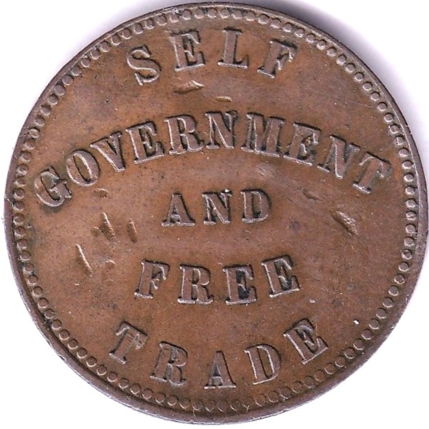 Canada (Prince Edward Island) 1855 Self Government and Free Trade Copper Halfpence soled Token, - Image 2 of 3