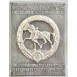 German WWII style SA Horsemanship plaque "Reichsverbund Fur Zucht Und Prufung Deutschen Warmbluts,