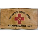 German WWII style armband "Deutches Red Kreuz" Recklinghausen-Stadt