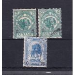 Italian Colony of Somaliland 1906-1916-Surcharged stamps (SG11 mint)(SG11 used)(SG14 used)