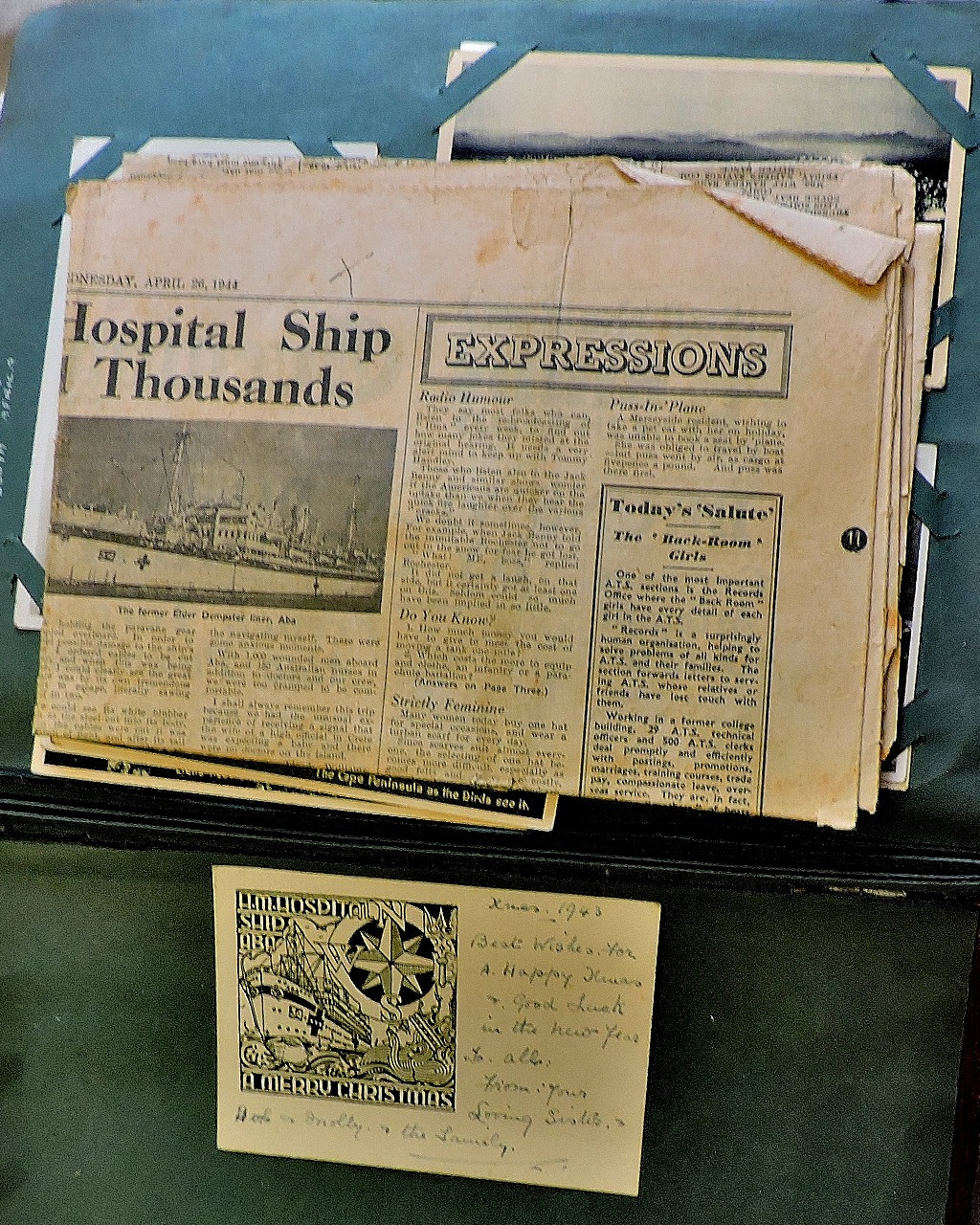 Military WWII Hospital Ships postcards photographs and ephemera including 1944 Evening Express - Image 2 of 7