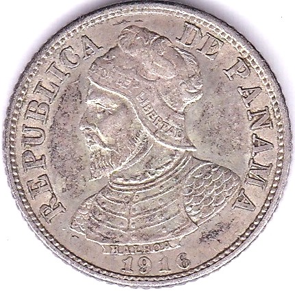 Panama - 1916 -5 Centavos, ABU, rare, ( KM2) - Image 2 of 3