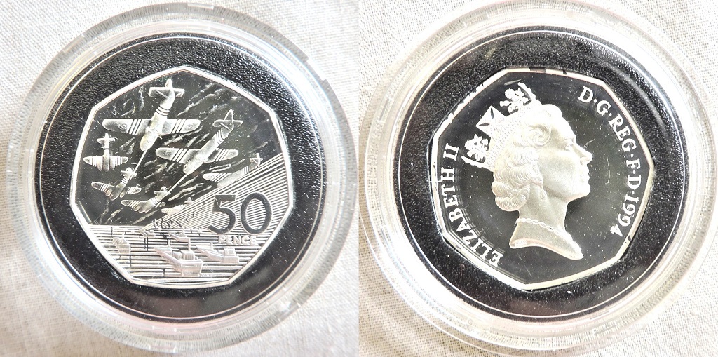 Great Britain-Silver proof 1994-fifty pence in a capsule, spink 4353