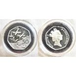 Great Britain-Silver proof 1994-fifty pence in a capsule, spink 4353