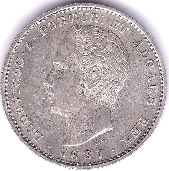 Portugal 1887 200 Reis, AUNC, KM 512 - Image 2 of 3