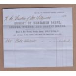 Suffolk 1864 Letter-headed Invoice 'Bought of Benjamin Barns' ; Cooper, Turner and Basket maker,