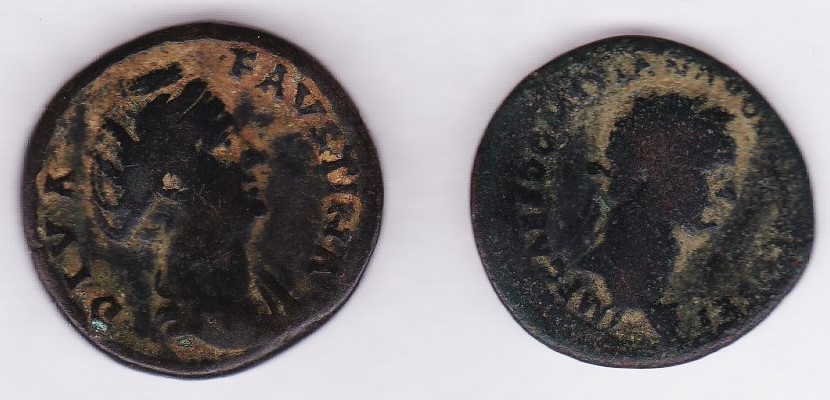 Roman - Diva Faustina Senior (Issued by Antoninos Plus). Brass Sestertius. Rev: S.C.Vesta stg