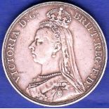 Great Britain Crown - 1890 Queen Victoria Jubilee Head Crown, Ref S3921, Grades VF.