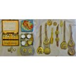 Mixed lot-of pocket watches(5)-(1) decorative tin of silver jubilee 1935(1) box of gift spoons(8)