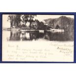 Windermere 1901 used postcard (Tucks Panoramic) used, Swaffham Bulbeck duplex to Royston, good early