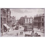 Suffolk, Ipswich, Cornhill-Trams and activity.