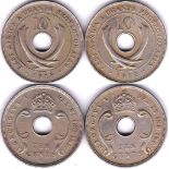 East Africa (2) 1912H - 10 cents, aunc KM8 - 1918 10 cents KM8 Rare date EF