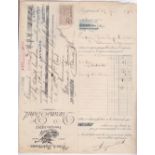 France 1906 Cheque, Francois Benit, Lezignan wines and Spirits, used, order, J Aynard,