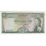 Jersey 1963 £1, "H", J. Clennett, EF