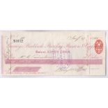 Cheques 1885 Gurneys, Birkbeck, Barclay, Buxton & Creswell - Kings Lynn Branch, One Penny duty