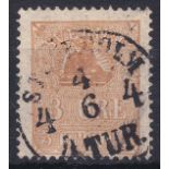 Sweden 1862-72 3 ore Bistro-Brown Stockholm 4TUR, cds, SG12D.