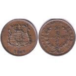 British North Borneo 1907H Half Cent, NEF, KM 1, rare