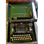 Corona Type Writer - c1917-(3) folding typewriter in original case, with brushes and cleaning