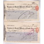 1887 London & South Western Bank Limited Smaller size, Cream and Blue, m/s to 'Bearer' (2).