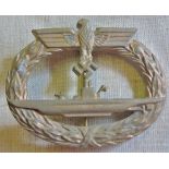 German WWII U-Boat badge maker marked 'GWL' WWII Sold A/F