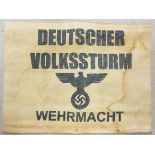 German WWII Deutscher Volksturm Wehrmacht, stamped inside "Kriminalpolizei Karlsruhe 33/3"