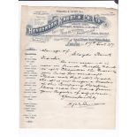 Automobilia - 1897 (17th Dec) Henderson Kandt & Co Ltd engraved letter headed notification of Bank